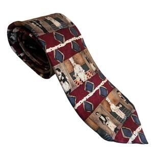 Vintage Reyn Spooner 100% Italian silk tie. Hawaiian traditionals chef waiter